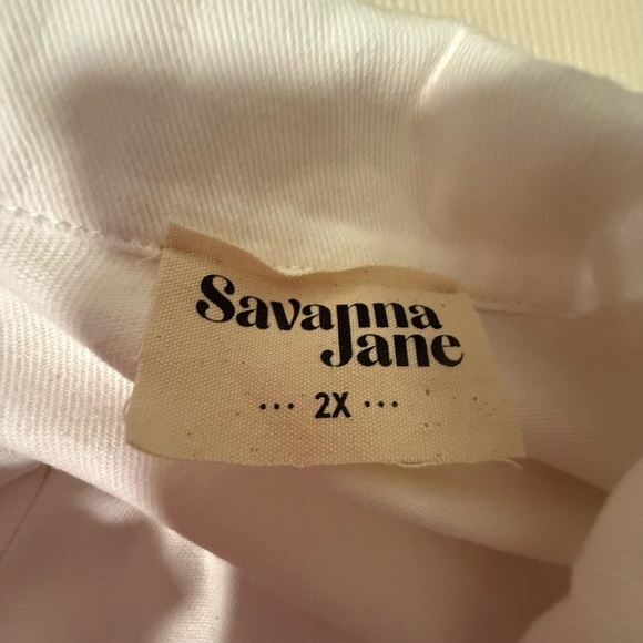 Savanna Jane White Denim Jacket – 2X – Colorful Floral Embroidered - Picture 10 of 11